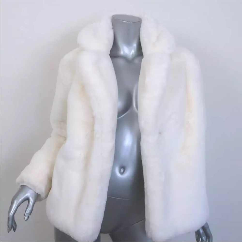 Apparis White Teddy Jacket Plush Faux Fur
